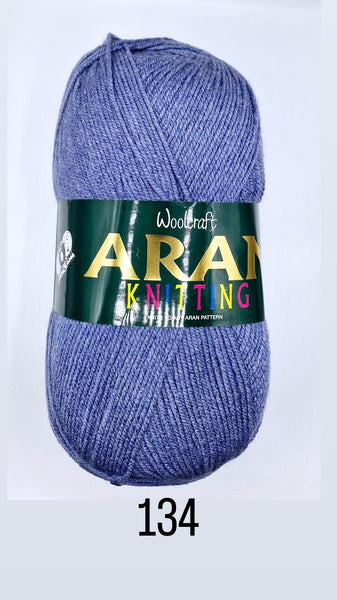 Woodcraft Aran Knitting Crochet yarn 400g 100% Acrylic Denim