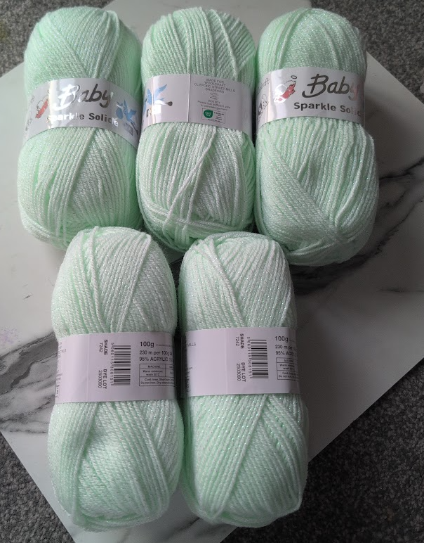 Woolcraft Baby Sparkle Solide DK - 5 x 100g , Mint (7242)