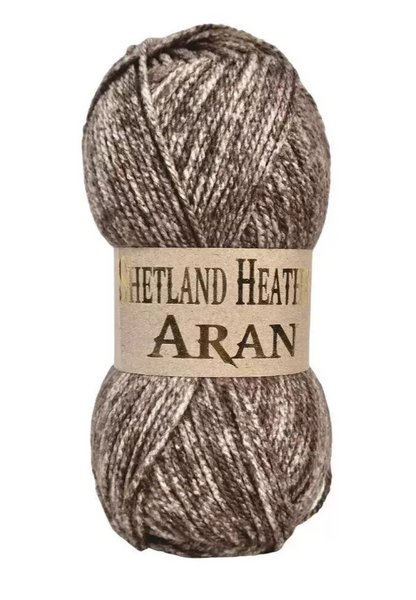 Woolcraft Shetland Heather Aran Knitting Crochet Yarn Wool - 5x100g Balls - 08