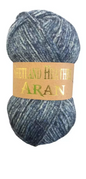 Woolcraft Shetland Heather Aran Knitting Crochet Yarn Wool - 5x100g Balls -010 Cloudy Bay