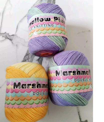 Cygnet Marshmallow Pies Double Knitting Crochet Yarn Wool - 3x150g Cakes - 1600 Knowledge is Flower