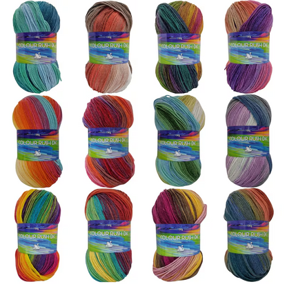 Cygnet COLOUR RUSH DK Knitting Yarn / Wool - Double Knit 5Balls X100 g Shade 652 Watermelon