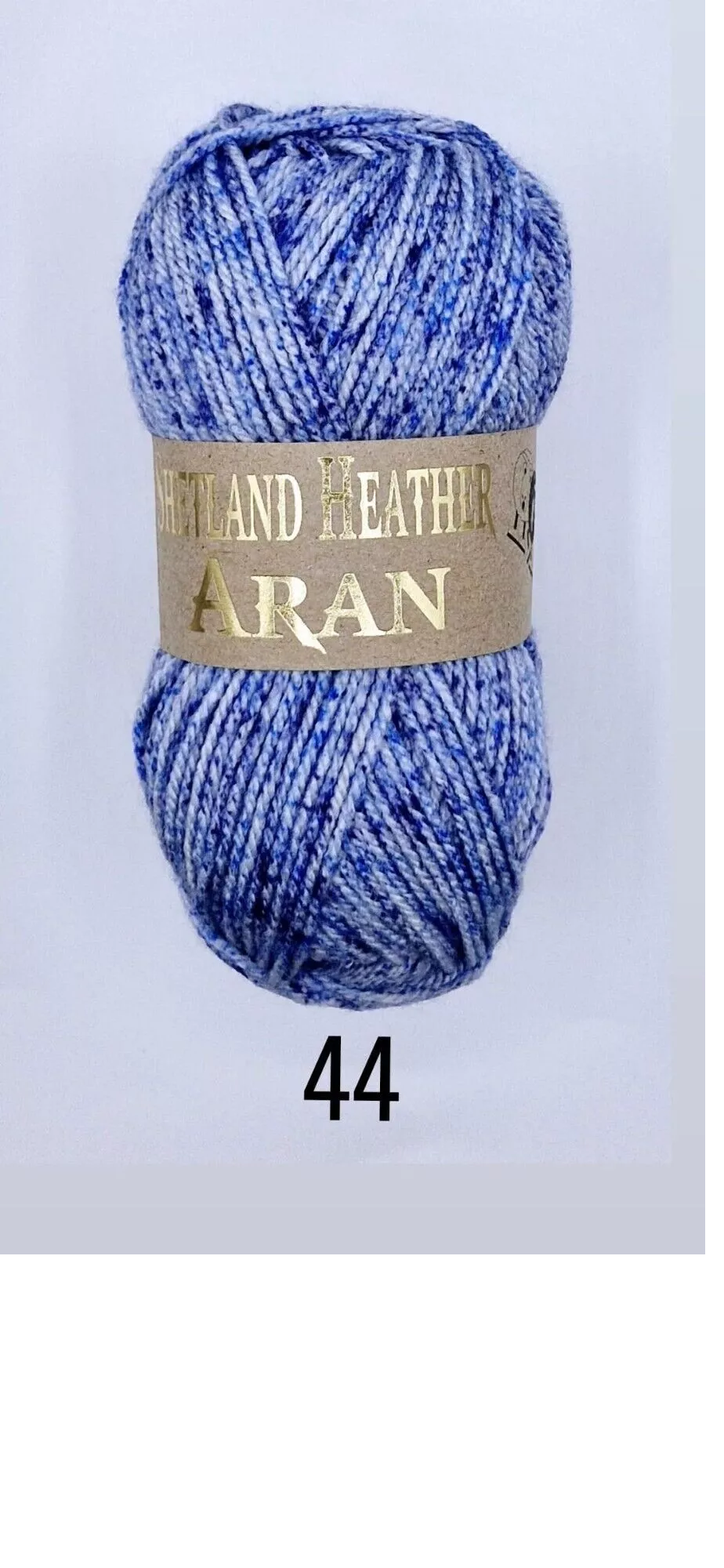 Woolcraft Shetland Heather Aran Knitting Crochet Yarn Wool - 5x100g Balls - 044 Persian Blue 100g