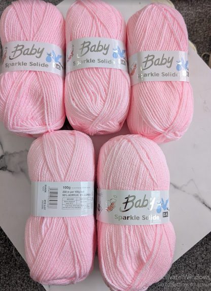Woolcraft Baby Sparkle Solide DK - 5 x 100g , Pink (7237)