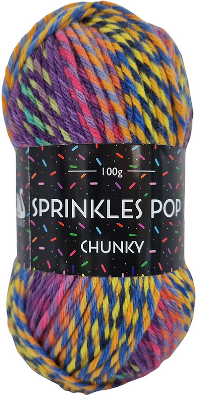 Cygnet Sprinkles Pop Chunky Knitting Crochet Yarn Wool -5x100g Balls - Shade 640