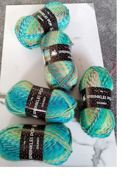 Cygnet Sprinkles Pop Chunky Knitting Crochet Yarn Wool-5x100g Balls 644 Teaberry