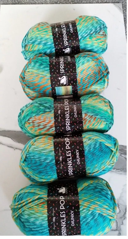 Cygnet Sprinkles Pop Chunky Knitting Crochet Yarn Wool-5x100g Balls 644 Teaberry