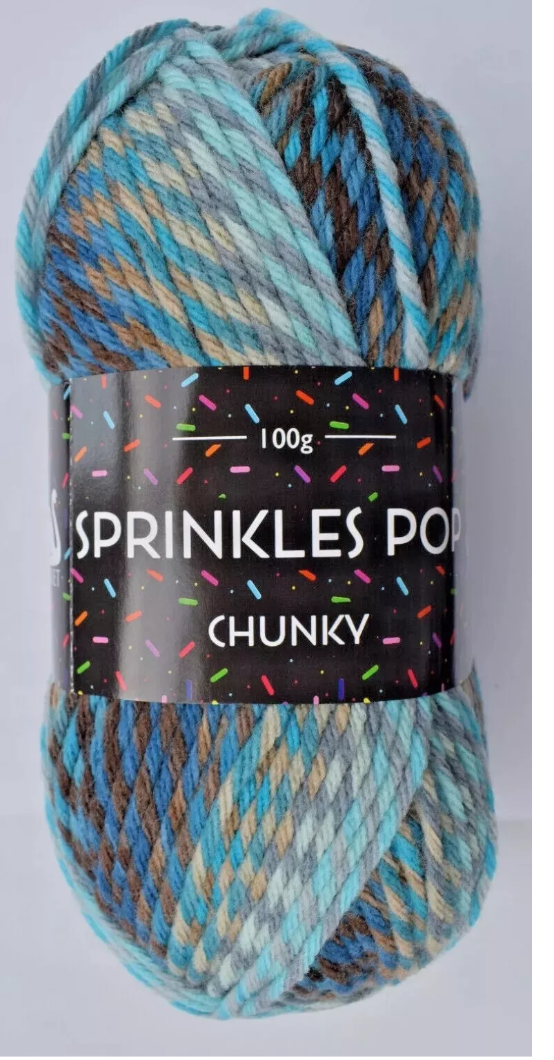 Cygnet Sprinkles Pop Chunky Knitting Crochet Yarn Wool - 5x100g Balls Coconutty 646