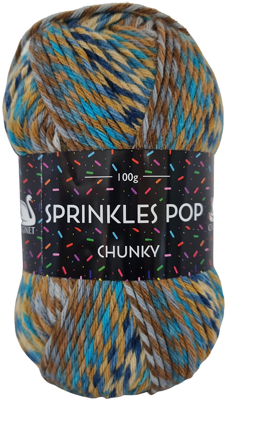 Cygnet Sprinkles Pop Chunky Knitting Crochet Yarn Wool - 5x100g Balls - 647 Butterscotch