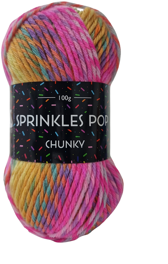 Cygnet Sprinkles Pop Chunky Knitting Crochet Yarn Wool-5x100g Balls 648 Sugar Crush