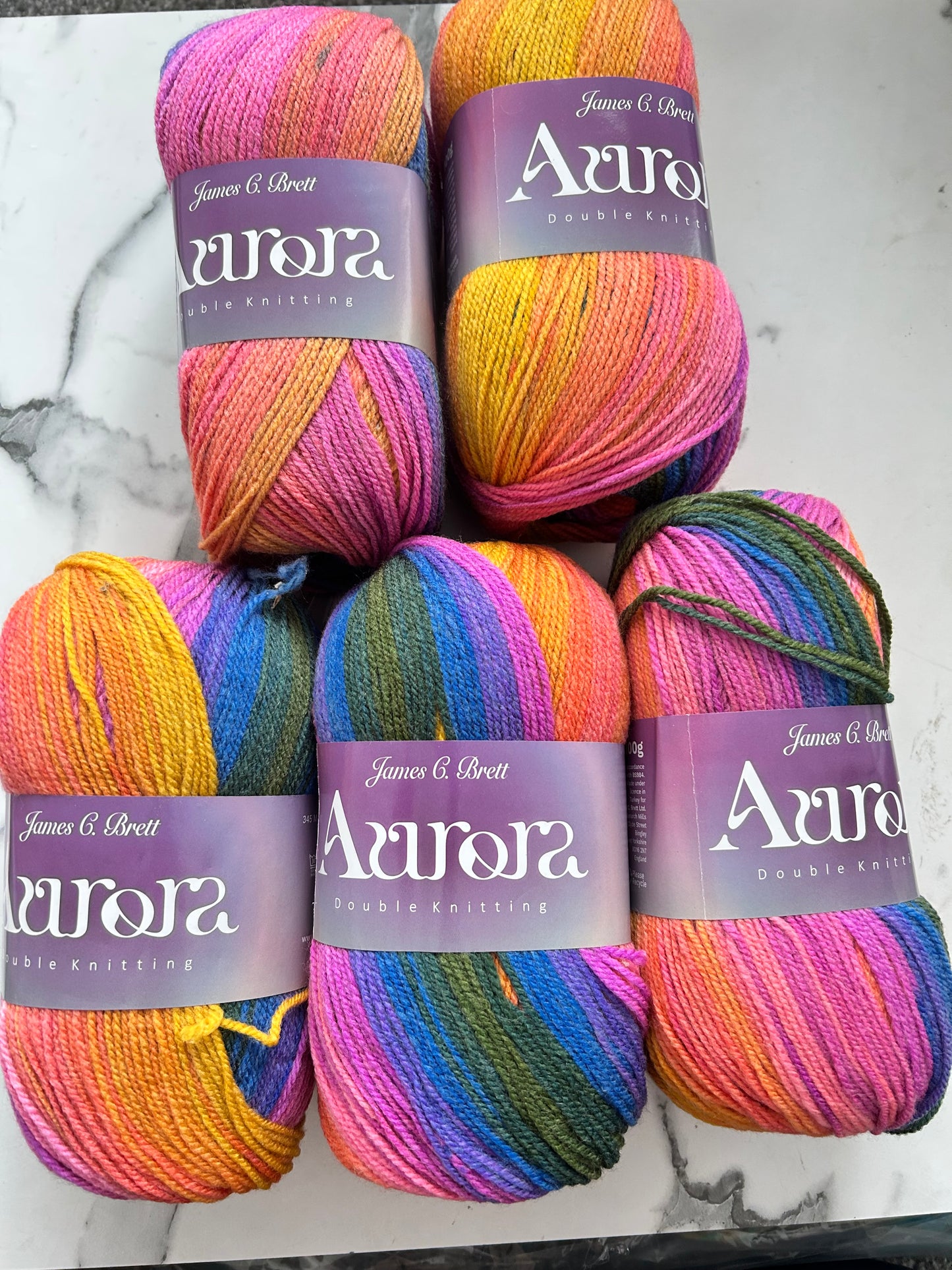 James C Brett Aurora DK – 5 x 100g AU13 Fruit Salad