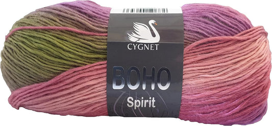 Cygnet Boho Spirit Knitting Crochet Yarn Wool - 5x100g Balls - 6943 Dream