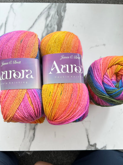James C Brett Aurora DK – 5 x 100g AU13 Fruit Salad