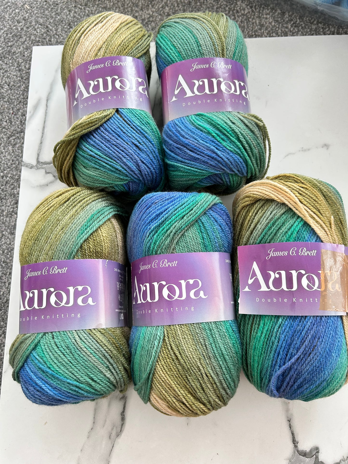 James C Brett Aurora DK – 5 x 100g AU14 Everglade