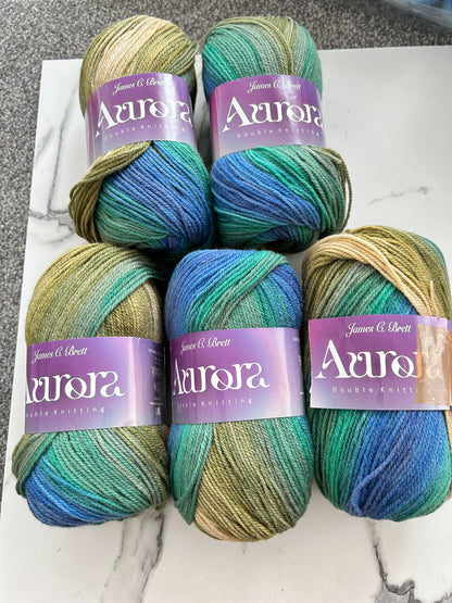James C Brett Aurora DK – 5 x 100g AU14 Everglade