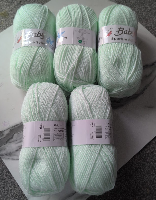 Woolcraft Baby Sparkle Solide DK - 5 x 100g , Mint (7242)