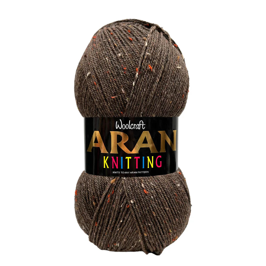 Woolcraft Aran With Wool 400g 25% Wool Island  Chestnut Tweed