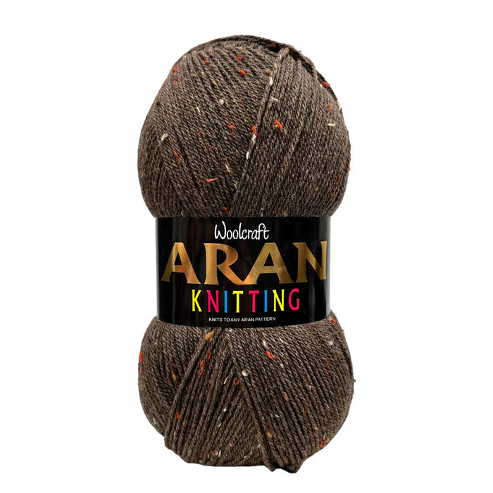 Woolcraft Aran With Wool 400g 25% Wool Island  Chestnut Tweed