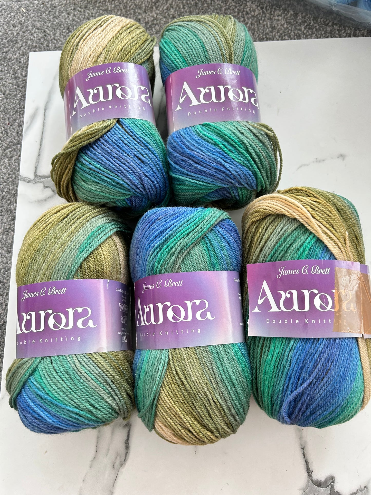 James C Brett Aurora DK – 5 x 100g AU14 Everglade