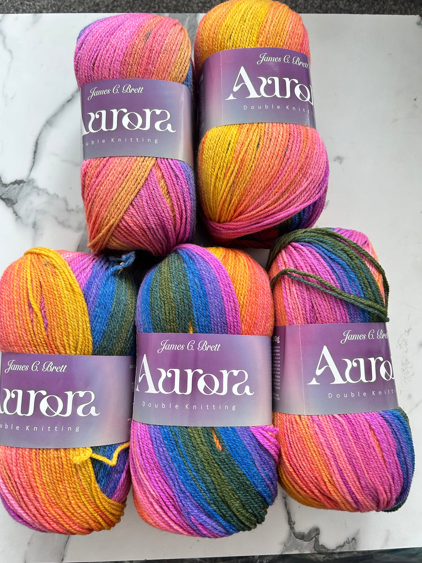 James C Brett Aurora DK – 5 x 100g AU13 Fruit Salad