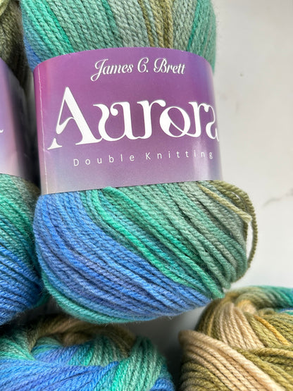 James C Brett Aurora DK – 5 x 100g AU14 Everglade