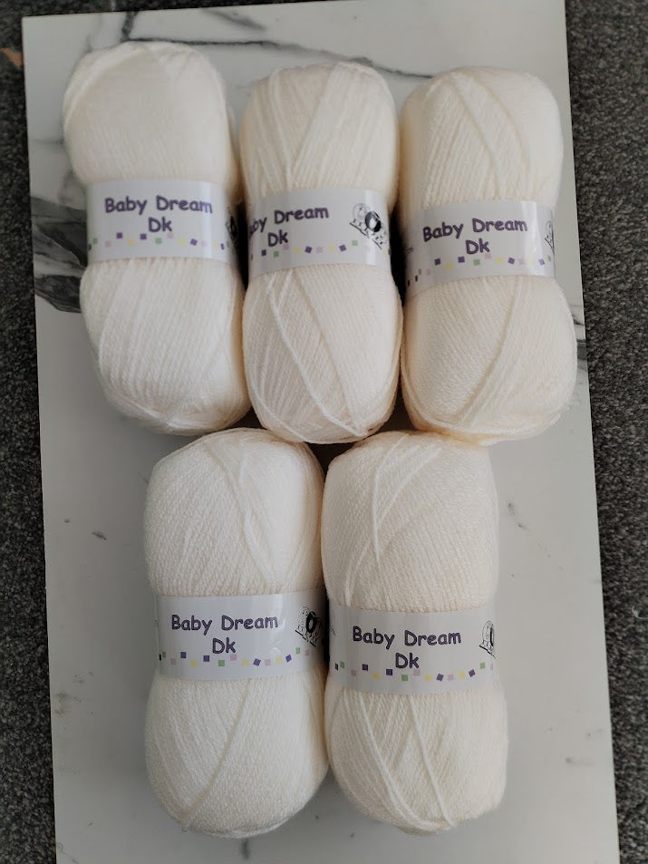 Woolcraft Baby Dream DK - 5 x 100g Balls | Cream