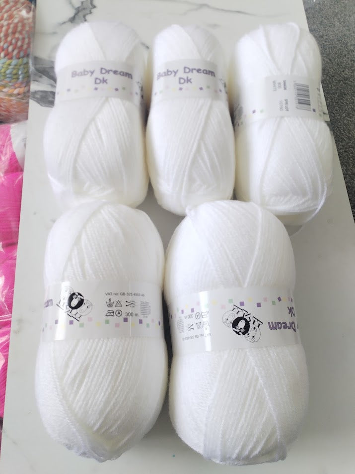 Woolcraft Baby Dream DK - 5 x 100g Balls | White