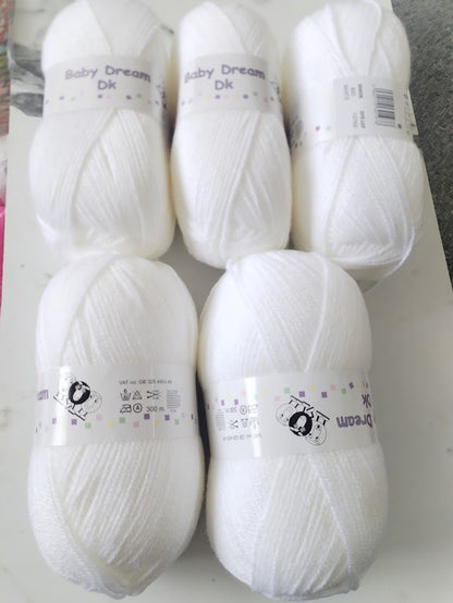 Woolcraft Baby Dream DK - 5 x 100g Balls | White