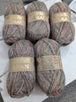 Woolcraft Shetland Heather Aran Knitting Crochet Yarn Wool - 5x100g Balls - 04