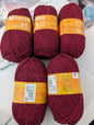 Woolcraft Esteem DK Knitting Crochet Yarn- 5 Balls x 100g 50% Recycled Acrylic, 30% Recycled Cotton, 20% Recycled Polyester shade Red