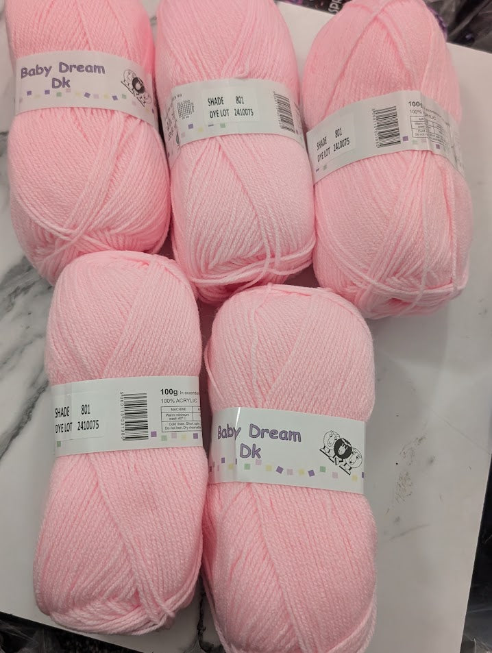 Woolcraft Baby Dream DK - 5 x 100g Balls | Pink