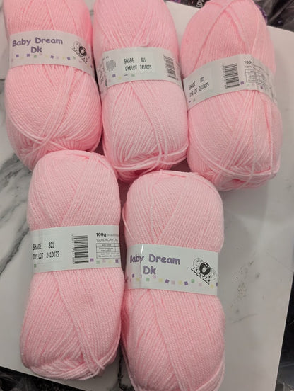 Woolcraft Baby Dream DK - 5 x 100g Balls | Pink
