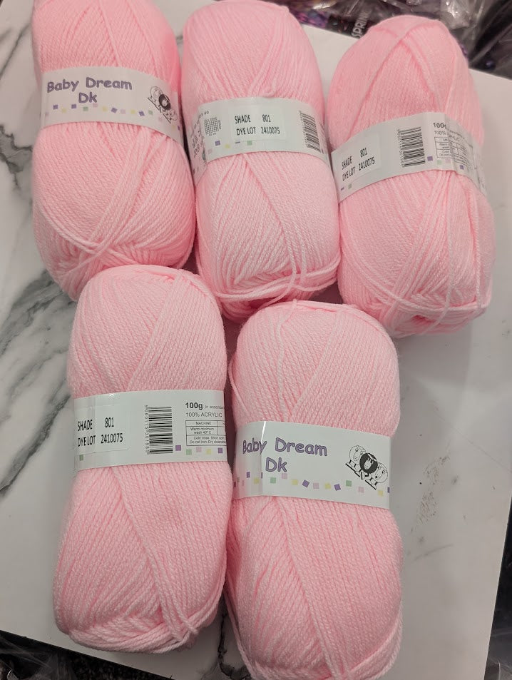 Woolcraft Baby Dream DK - 5 x 100g Balls | Pink
