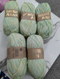 Woolcraft Shetland Heather Aran Knitting Crochet Yarn Wool - 5x100g Balls - 22 Spring
