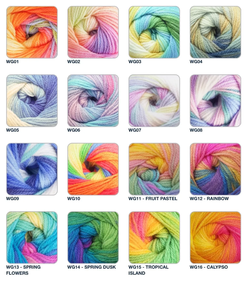 Wendy Giggles DK Knitting Crochet yarn 5 Balls x - 100g -  Shades WG16