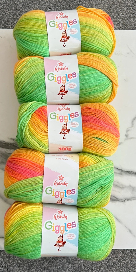 Wendy Giggles DK Knitting Crochet yarn 5 Balls x - 100g -  Shades WG15