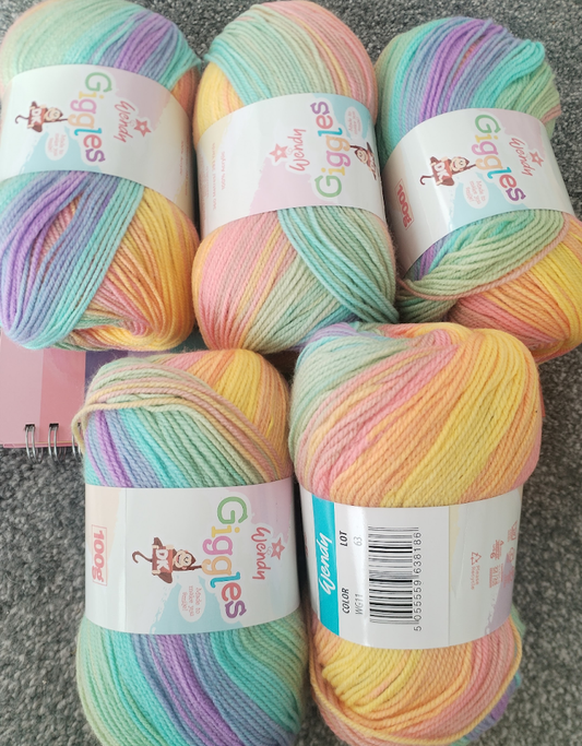 Wendy Giggles DK Knitting Crochet yarn 5 Balls x - 100g -  Shades WG11