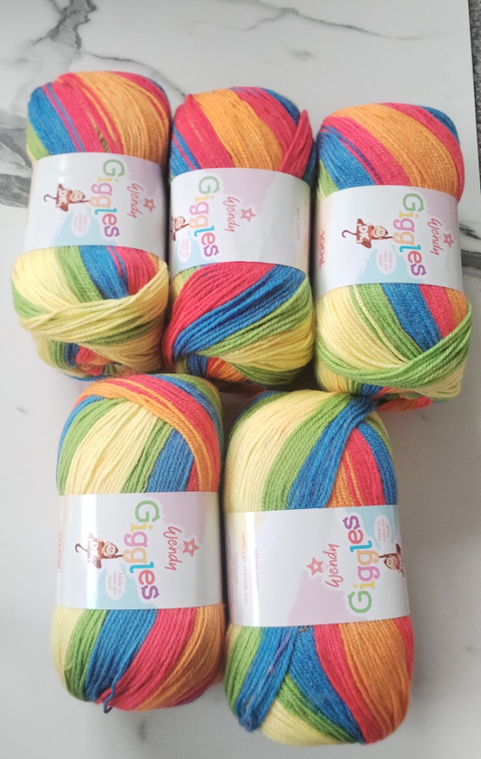 Wendy Giggles DK Knitting Crochet yarn 5 Balls x - 100g -  Shades WG10
