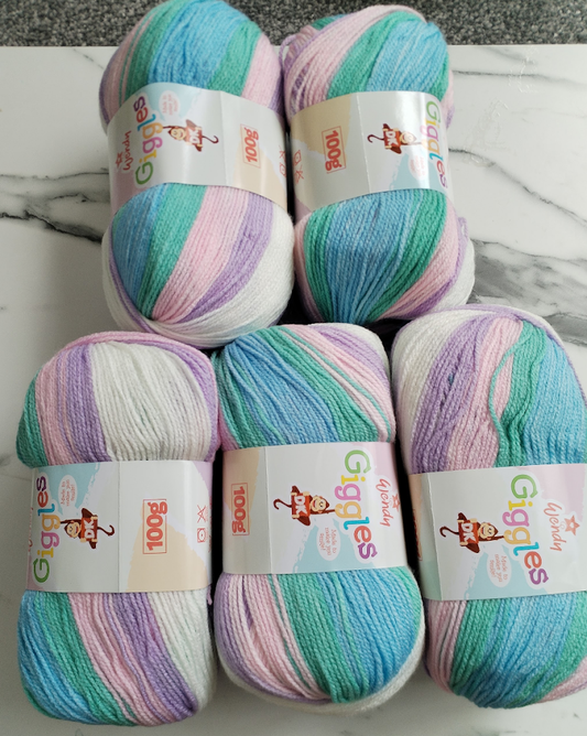 Wendy Giggles DK Knitting Crochet yarn 5 Balls x - 100g -  Shades WG08