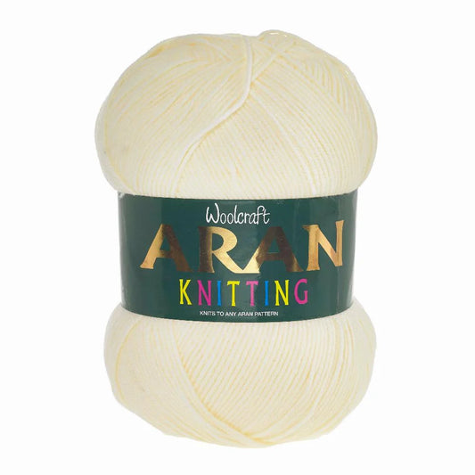 Woodcraft Aran Knitting Crochet yarn 400g 100% Acrylic  Lemon