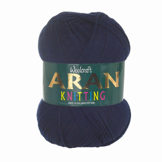 Woodcraft Aran Knitting Crochet yarn 400g 100% Acrylic Navy