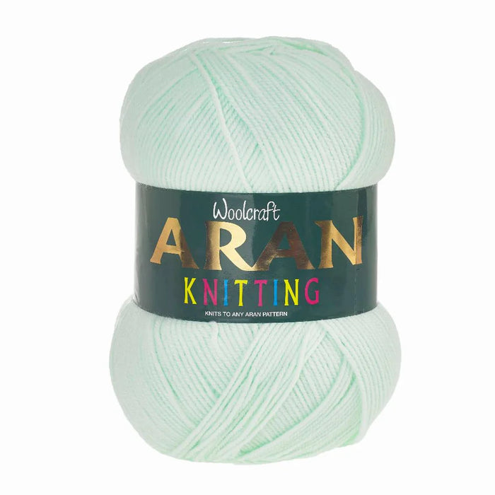 Woodcraft Aran Knitting Crochet yarn 400g 100% Acrylic Mint