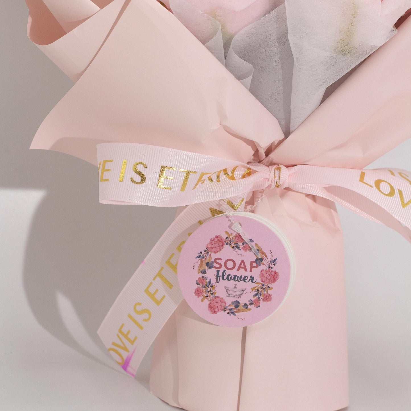 Large Pink Roses Bouquet - Love is Eternal -  Gift Card
