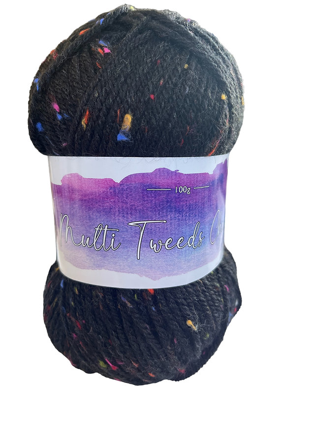 Cygnet Multi Tweeds Chunky - 1350 Charcoal 5 BALLS X 100g Multicolour 80% Acrylic / 15% Wool / 5% Viscose