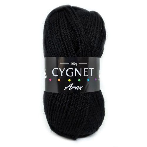 Cygnet Aran Knitting Crochet yarn  5 Balls x 100 gram Black 217