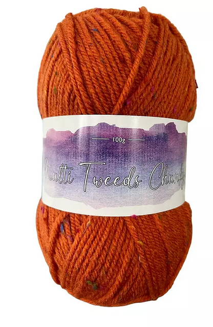 Cygnet Multi Tweed Chunky Knitting Crochet Yarn Wool -5x100g Balls1 390 Gingerbread