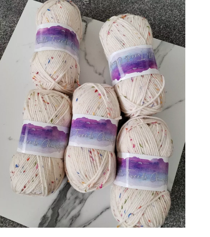 Cygnet Multi Tweed Chunky Knitting Crochet Yarn Wool - 5x100g Balls - Honeycomb
