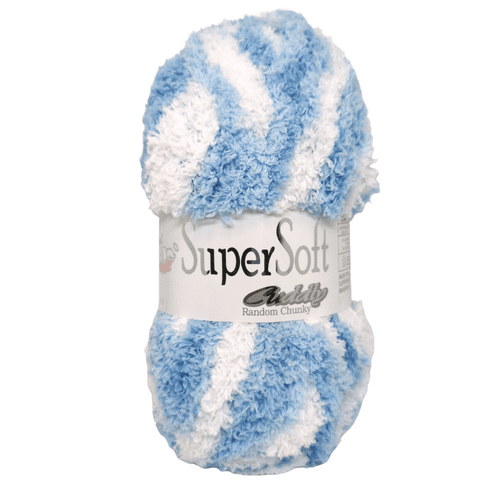 Woolcraft Super Soft Cuddly Chunky Knitting Crochet Yarn Wool - 5 x 100g Balls shade Soft Cuddly 6320 BLUE MOON