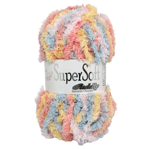 Woolcraft Super Soft Cuddly Chunky Knitting Crochet Yarn Wool - 5 x 100g Balls shade Supersoft Cuddly Random 6324 Sweet dreams