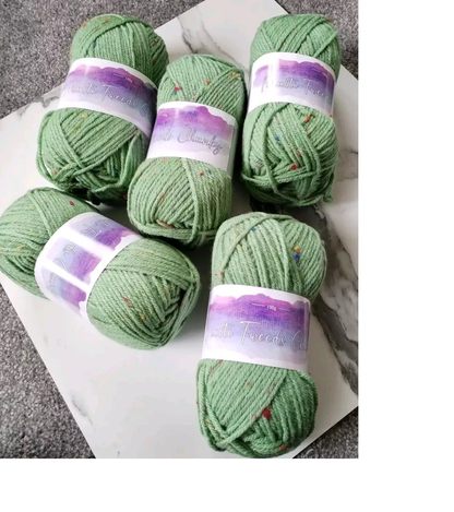 Cygnet Multi Tweed Chunky Knitting Crochet Yarn Wool - 5x100g Balls 1370 Lichen